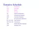 Tentative Schedule - slide 1