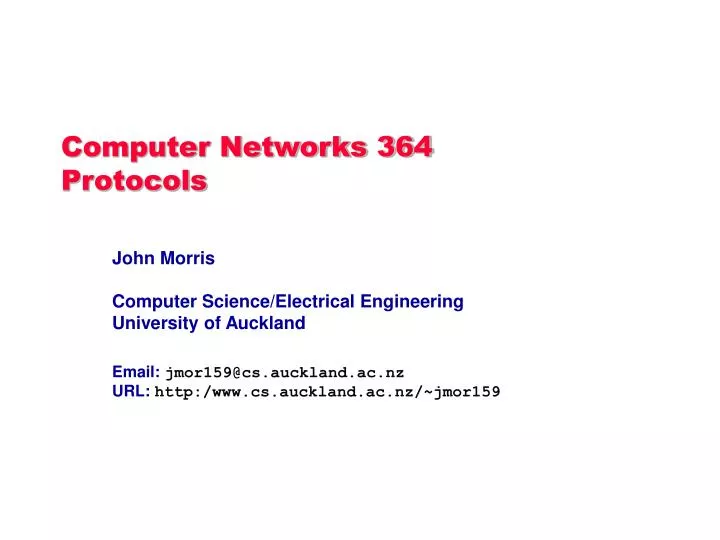 computer networks 364 protocols