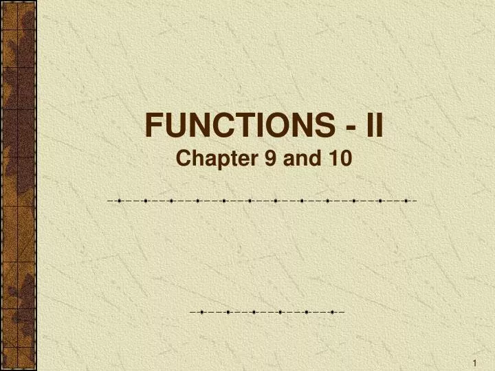 functions ii chapter 9 and 10