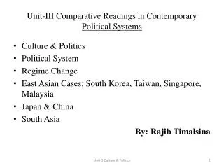 Unit-III Comparative Readings in Contemporary Political Systems