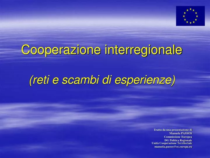 cooperazione interregionale reti e scambi di esperienze