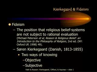 Kierkegaard &amp; Fideism