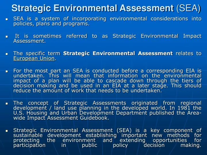 strategic environmental assessment sea