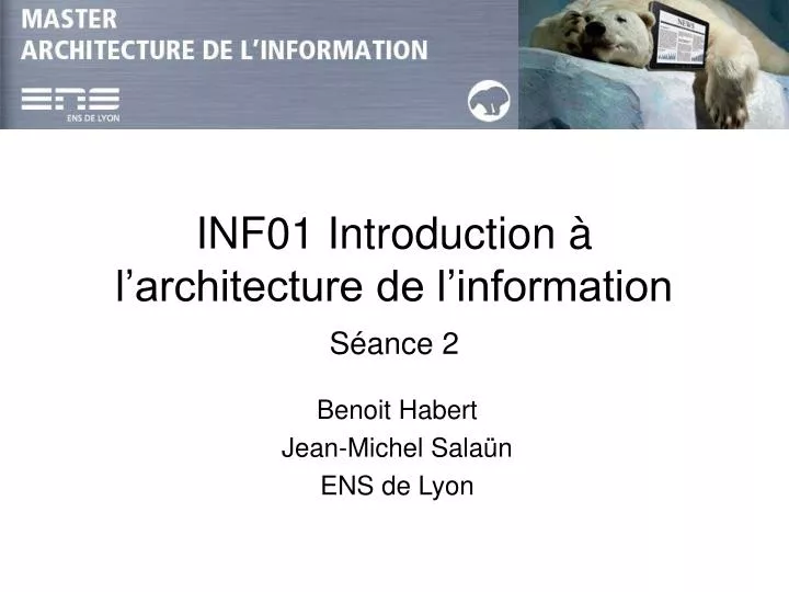 inf01 introduction l architecture de l information s ance 2
