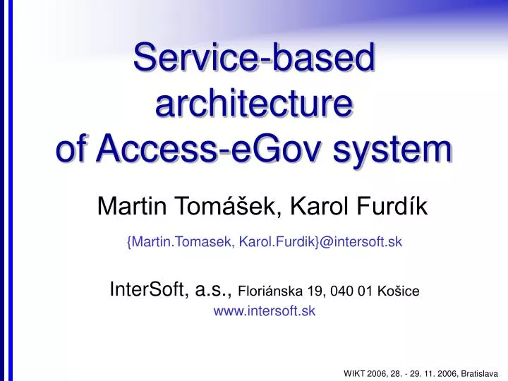 service based architecture of access egov system