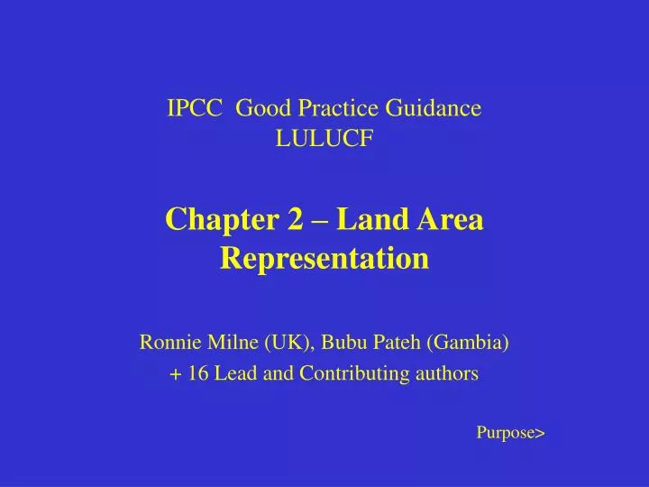 ipcc good practice guidance lulucf