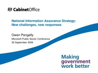 National Information Assurance Strategy: New challenges, new responses