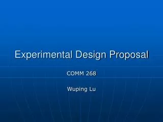 Experimental Design Proposal