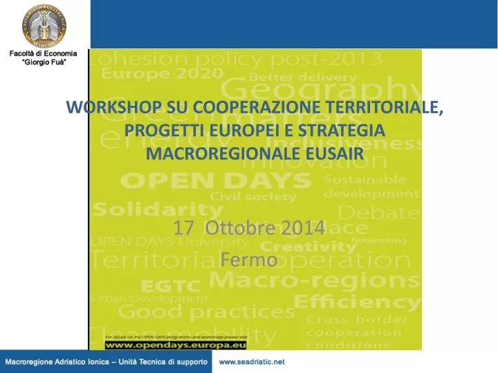 workshop su cooperazione territoriale progetti europei e strategia macroregionale eusair