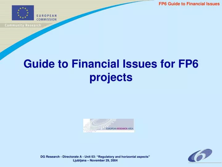 guide to financial issues for fp6 projects