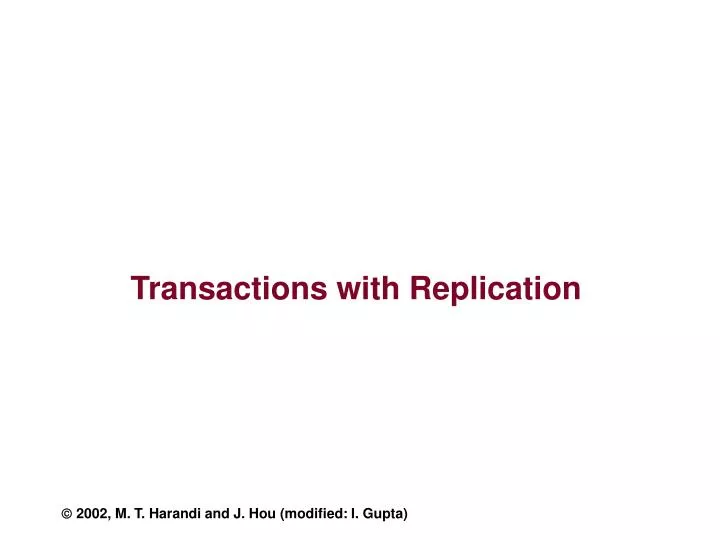 transactions with replication