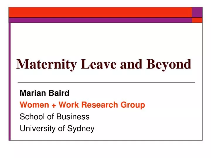 maternity leave and beyond