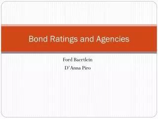 Bond Ratings and Agencies