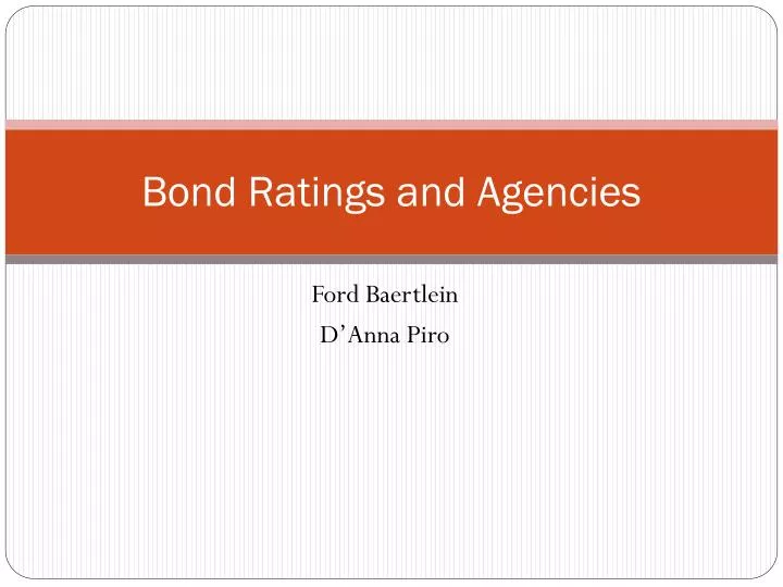 bond ratings and agencies