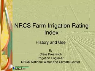 NRCS Farm Irrigation Rating Index
