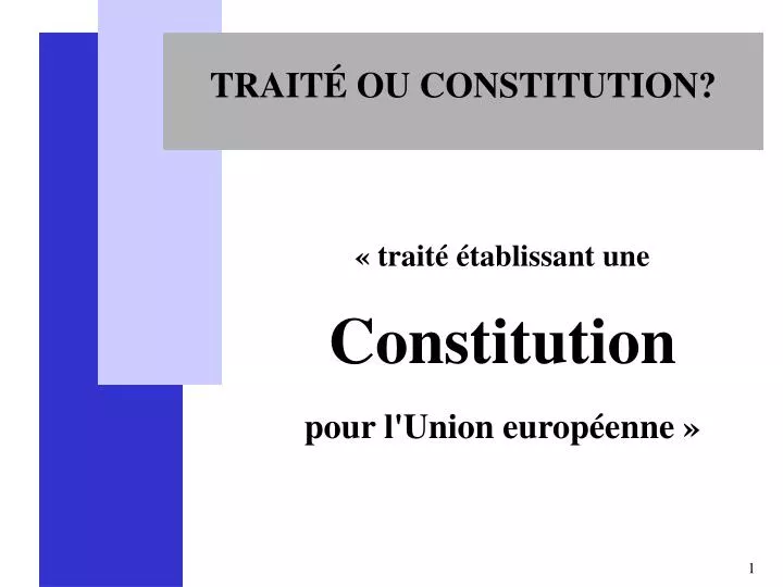 trait ou constitution
