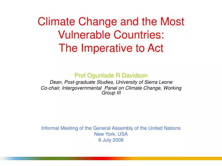 climate change and the most vulnerable countries the imperative to act