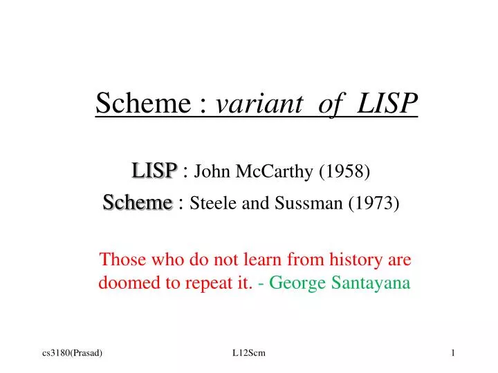 scheme variant of lisp