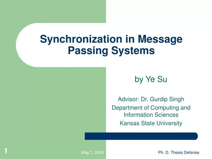 synchronization in message passing systems