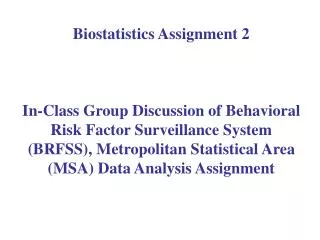 Biostatistics Assignment 2