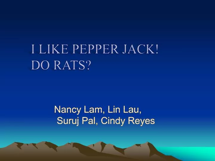 i like pepper jack do rats