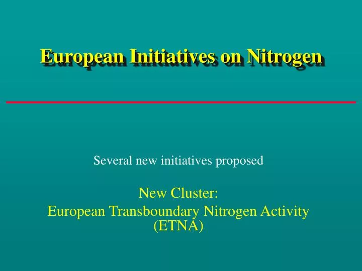 european initiatives on nitrogen