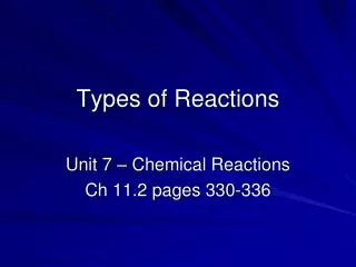 Types of Reactions