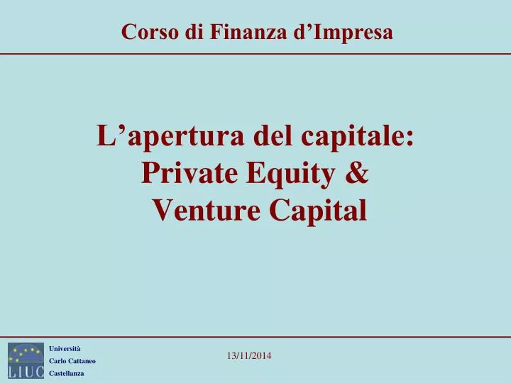 l apertura del capitale private equity venture capital