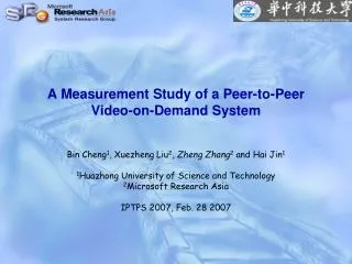 A Measurement Study of a Peer-to-Peer Video-on-Demand System