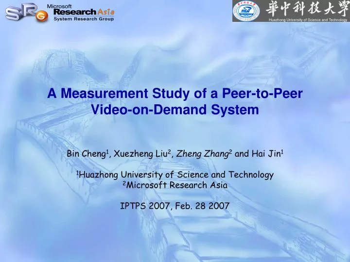 a measurement study of a peer to peer video on demand system