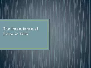 The Importance of Color in Film