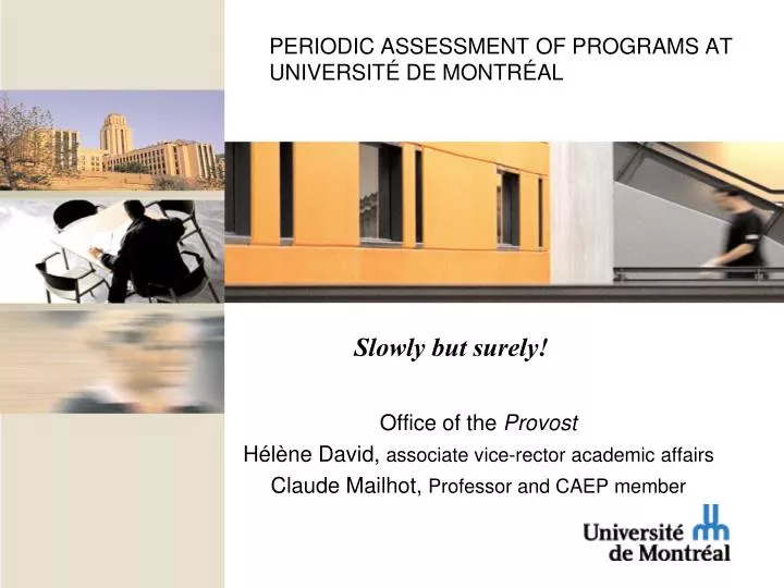 periodic assessment of programs at universit de montr al