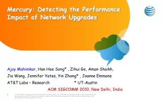 Mercury: Detecting the Performance Impact of Network Upgrades