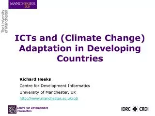 ICTs and (Climate Change) Adaptation in Developing Countries