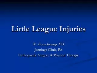 Little League Injuries