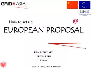 How to set up @ EUROPEAN PROPOSAL