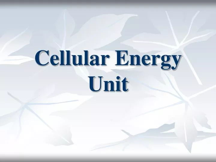 cellular energy unit