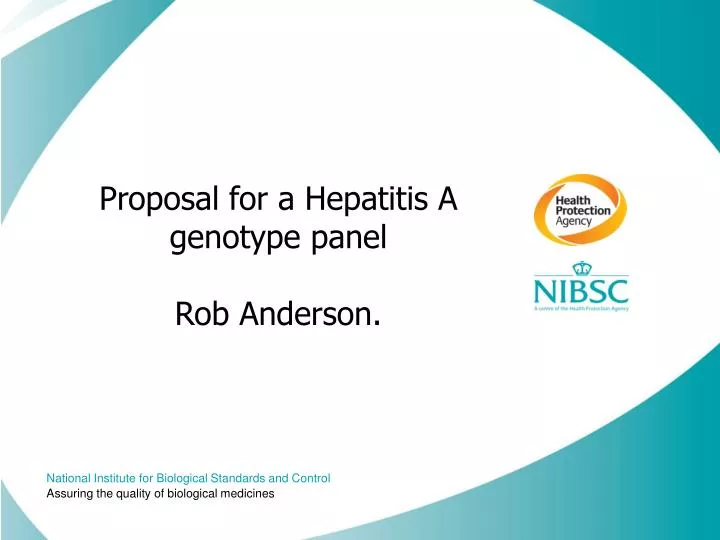 proposal for a hepatitis a genotype panel rob anderson