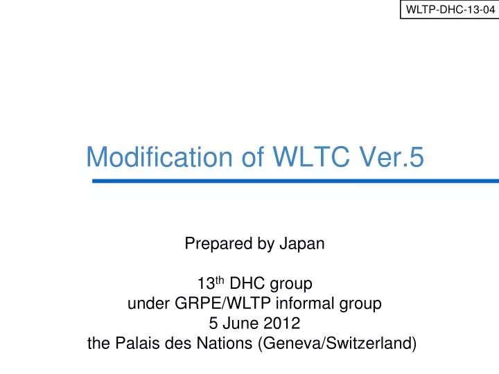 modification of wltc ver 5