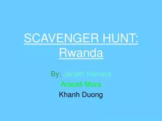 SCAVENGER HUNT: Rwanda