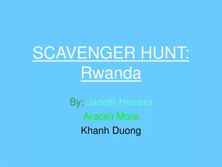 scavenger hunt rwanda