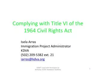 Language Access: Complying with Title VI of the 1964 Civil Rights Act
