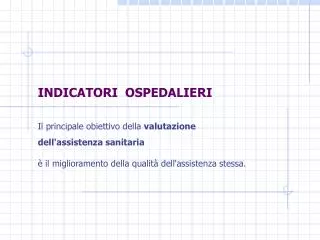 indicatori ospedalieri