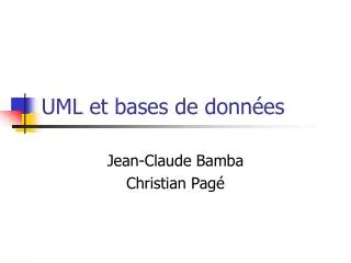 uml et bases de donn es