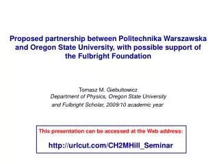 Proposed partnership between Politechnika Warszawska