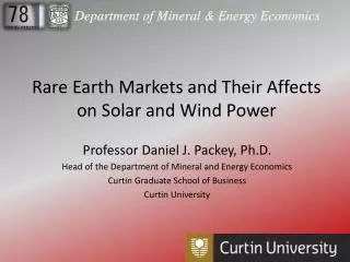 Rare Earth Markets and Their Affects on Solar and Wind Power