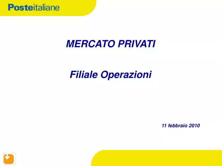 mercato privati filiale operazioni