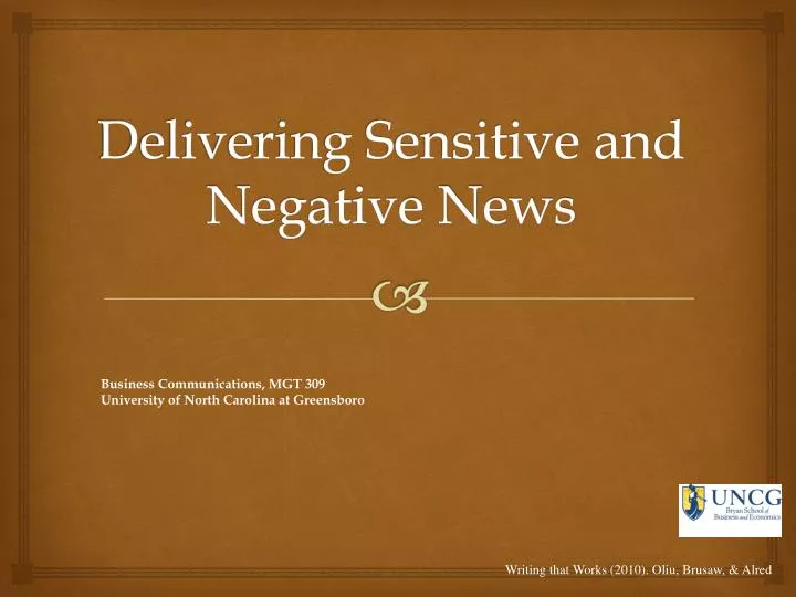 delivering sensitive and negative news