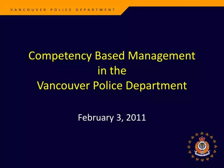 competency based management in the vancouver police department