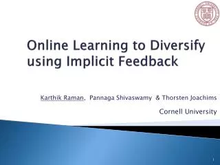 Online Learning to Diversify using Implicit Feedback